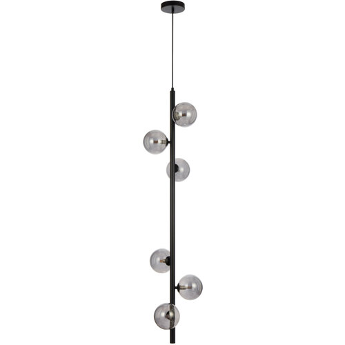 ELSON 6 LT PENDANT 6x6wG9max KIT L1200 W265 H265  TEX 2m BLACK/ SMOKE PATTERN