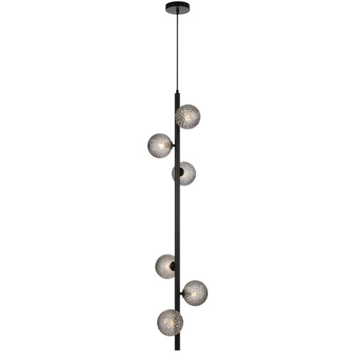 ELSON 6 LT PENDANT 6x6wG9max KIT L1200 W265 H265  TEX 2m BLACK/ SMOKE TEAR PATTERN