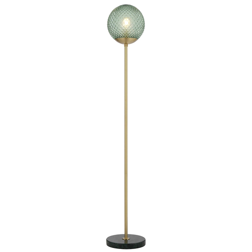 ELWICK FLOOR LAMP 25wE27max D:250 H:154 foot swtch GREEN MARBLE/GREEN GLASS