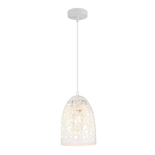 PENDANT ES 72W White Iron Cage Ellipse OD140mm x H200mm