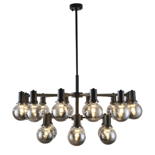 ESCODA 18LT PENDANT 18x25wE14max D:880 H:700 BLACK SMOKE  Rd:2*600+1*300