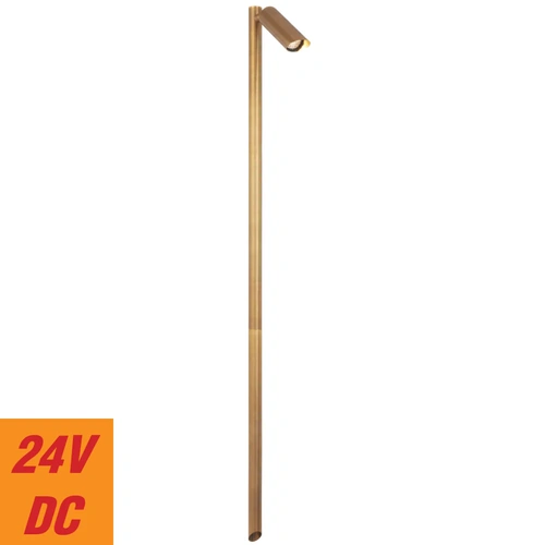 ESLEN POST LIGHT 3wLED 24v 3000K IP65 38d D38 H600 cab1M POLE H1000 HONEYCOMB NAT BRASS