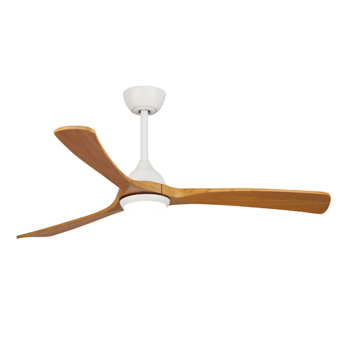 Fanco Sanctuary DC - 52'' (132cm) - White (M) - Teak (B) - CCT LED
