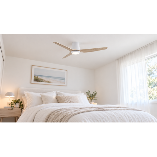 Fanco Infinity-iD Profile DC - 48'' (122cm) - White (M) - Beechwood (B) - CCT LED