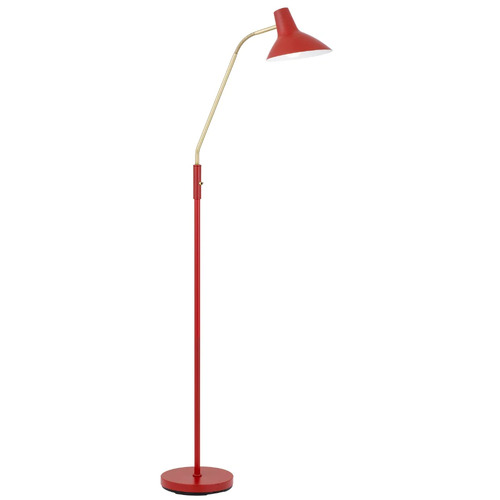 FARBON FLOOR LAMP 25wE27max H:1580 D:230 RED/ BRASS MATT/RED ROCKET SWITCH