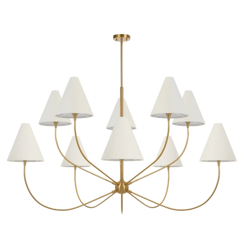 FARNIX 10LT PENDANT D1515 H833 10x25wE14max ROD:2*600+1*300 ANTIQUE GOLD / IVORY