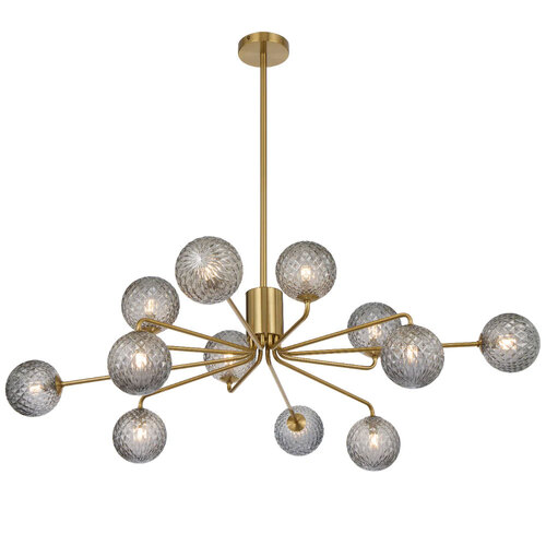 FELTON 12LT PENDANT 12x6wG9max KIT D1130 H295 ROD:2*600+1*300 ANT GOLD/ SMOKE TEAR PATTERN