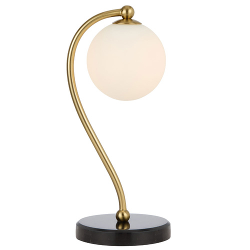 FELTON TABLE LAMP 6wG9max KIT L160 W150 H350 BLACK MARBLE/ ANT GOLD/ OPAL MATT