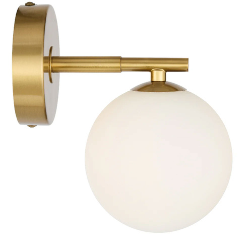 FELTON 1LT WALL LIGHT KIT 6wG9max P170 W120 H185 ANT GOLD/ OPAL MATT