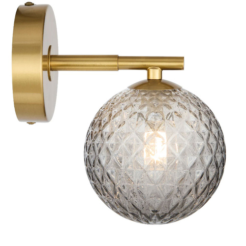 FELTON 1LT WALL LIGHT KIT 6wG9max P170 W120 H185 ANT GOLD/ SMOKE TEAR PATTERN