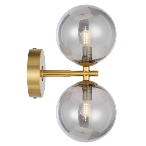 FELTON 2 LT WALL LIGHT 2x6wG9max P170 W120 H270 ANT GOLD/ SMOKE