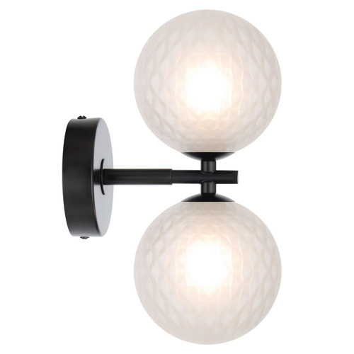 FELTON 2 LT WALL LIGHT 2x6wG9max P170 W120 H270 BLACK/ FROST TEAR PATTERN