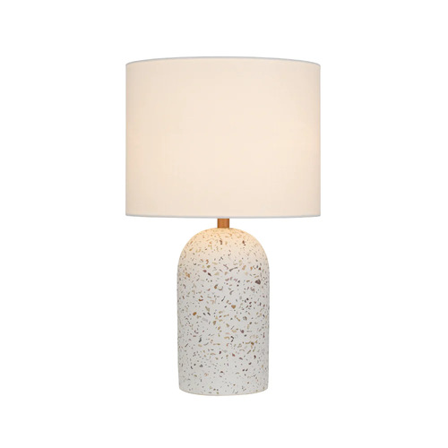 FEVIK SMALL TABLE LAMP 25wE27max D:240 H:400 line sw WHITE TERRAZZO / IVORY LINEN