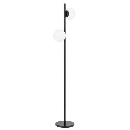 FIGARO 2 LIGHTS FLOOR LAMP 2x25wE27 D:240 H:150 BLACK/BLACK MARBLE/OPAL MTT