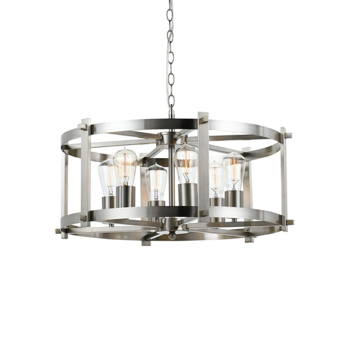 FINLEY 60 PENDANT 6x25wE27max D:600 H:280cab1.3 NICKEL MATT