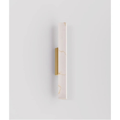 WALL Int S/M 9W MED Angled FR Faux Marble w/Veining effect & Brass Highli Tri Dim L524mm 735Lm