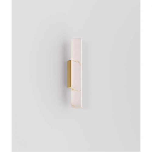 WALL Int S/M 6.3W Small Angled FR Faux Marble w/Veining effect & Brass Highli Tri Dim L374mm 510Lm