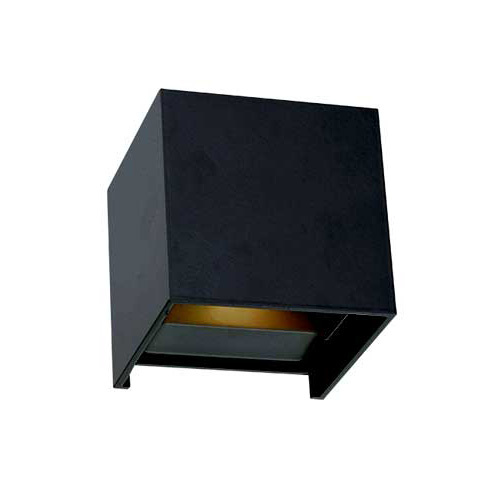FLIP WALL LAMP 5watt LED  D:100 H:100 P:100 BLACK  4000K  IP44 400Lm