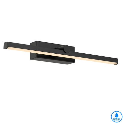 FOLEY 40 VANITY WALL LIGHT 8wLED 3CCT IP44 NON-DIM L400 P100 H550 3000K-5000K BLACK