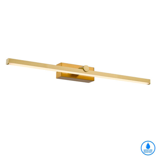 FOLEY 60 VANITY WALL LIGHT 12wLED 3CCT IP44 NON-DIM L600 P100 H550 3000K-5000K ANT GOLD