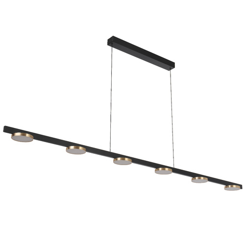 FORDO 180 PENDANT 30wLED 3000K 2450Lm TRIAC DIM cab.2M L1800 W110 H45 SAND BLACK/GOLD