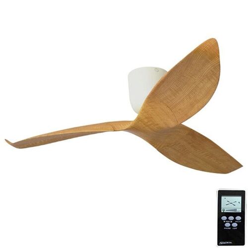 Aeratron FR Three Blade 50" White Canopy - Woodgrain Light DC Ceiling Fan, light adaptable with remote control