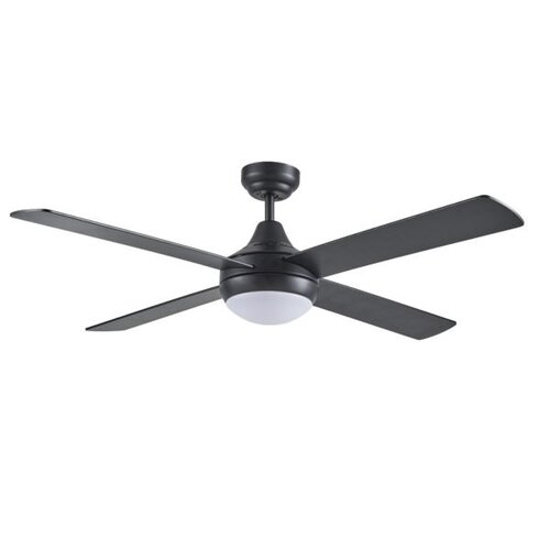 Link 1220mm 4 Blade Ceiling Fan with 15w LED Tricolour Light Matt Black