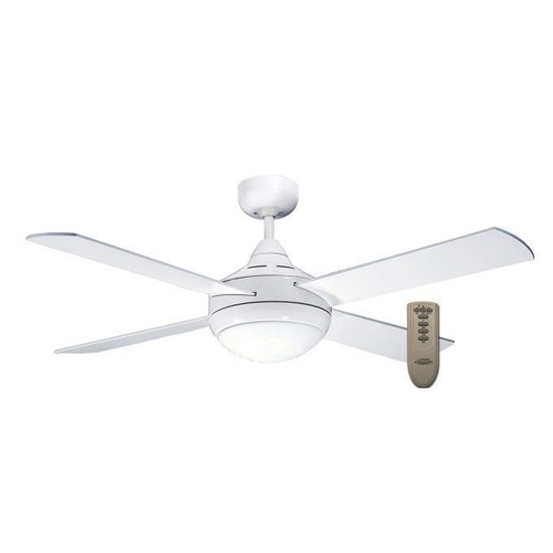 Four Seasons Primo 1200Mm 4 Blade Ceiling Fan & Light 2 X E27 With Remote Control  White 