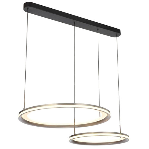 FULCRUM 2 LT PENDANT 96wLED D:600 + D:800 L:1800 3000K DIM 4240Lm CAB2m PEARL GREY/FROST