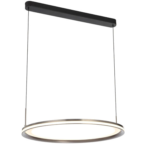 FULCRUM 60CM PENDANT 60wLED D:600 H:30 3000K DIM CAB 2m 2570Lm PEARL GREY/FROST