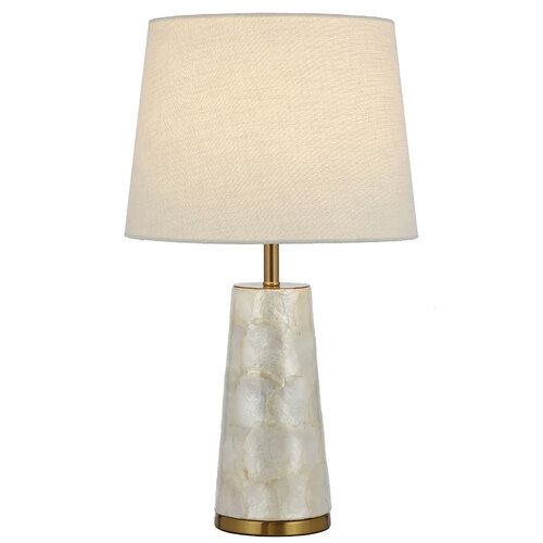 FUSELL TABLE LAMP 25wE27max D300 H520 INLINE SWT WHITE SHELL / GOLD / WHITE