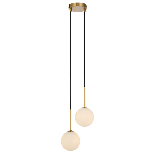 GASTON 2LT PENDANT KIT 2x6wG9max L210 W120 H250 TEX2m ANT GOLD/ OPAL MATT