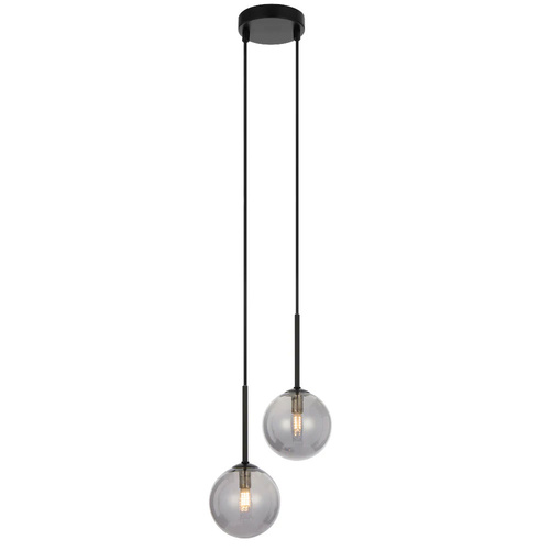 GASTON 2LT PENDANT KIT 2x6wG9max L210 W120 H250 TEX2m BLACK / SMOKE