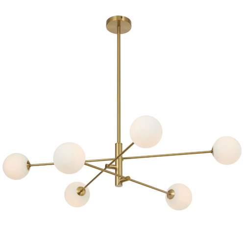 GASTON 6LT PENDANT 6x6wG9max KIT D1050 H290 ROD:2*600+1*300 ANT GOLD/ OPAL MATT