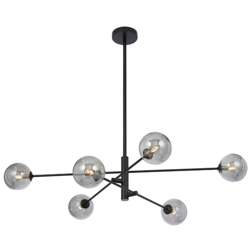 GASTON 6LT PENDANT 6x6wG9max KIT D1050 H290 ROD:2*600+1*300 BLACK/ SMOKE