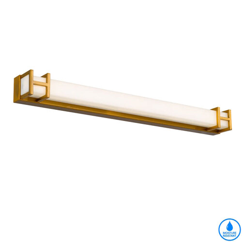 GILSON 60 VANITY WALL LIGHT 12wLED 3CCT IP44 NON-DIM L616 P80 H60 3000K-5000K ANT GOLD