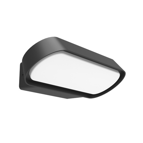 WALL S/M 7W RECT Dark Grey 3K IP65 Opal Diff Rounded 180 Lm