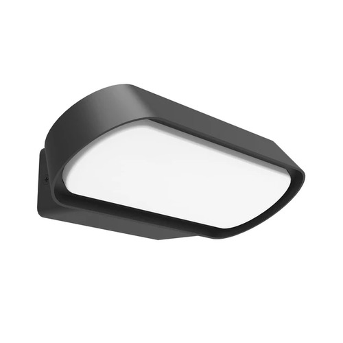 WALL S/M 13W RECT Dark Grey 3K IP65 Opal Diff Rounded 330Lm