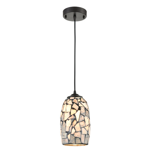 PENDANT ES Dark Stone Mosaic Glass ELLIPSE OD136mm