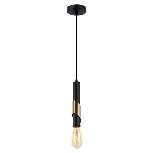 PENDANT ES Matt Blk Antique Brass Plate Tube OD50mm