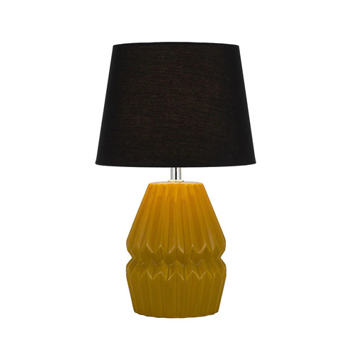 GREET CERAMIC TABLE LAMP 25wE27max H:385 D:230 BUTTERSCOTCH/BLACK