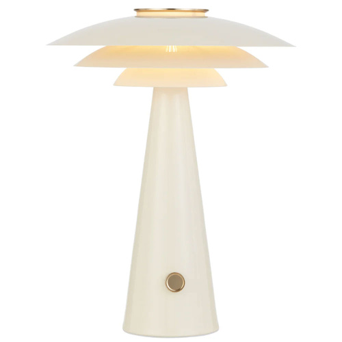 HALVIK TABLE LAMP 25wE27max DIM SWITCH ON BASE D380 H500 GLOSSY BEIGE RAL9001/MATT GOLD