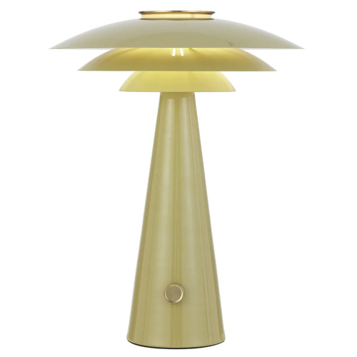 HALVIK TABLE LAMP 25wE27max DIM SWITCH ON BASE D380 H500 GLOSSY GREEN RAL6013/MATT GOLD