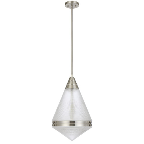 HARNON 1LT PENDANT 25wE27max D:350 H:560 ROD 1.5m NICKEL MATT/ CLEAR