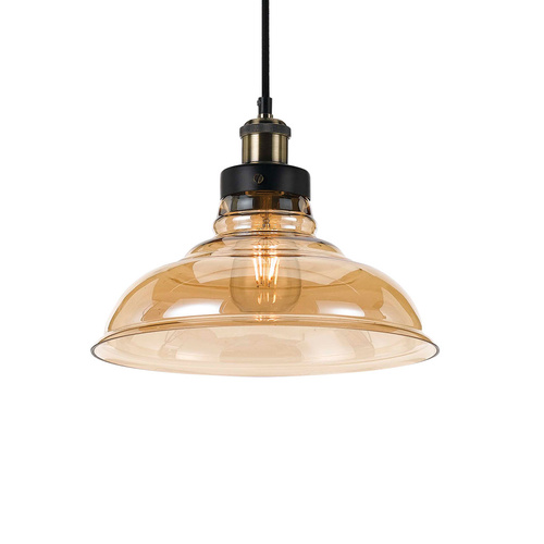 HERTEL 30 PENDANT 25wE27max  D 300 H 225cable2.0 BLACK AMBER