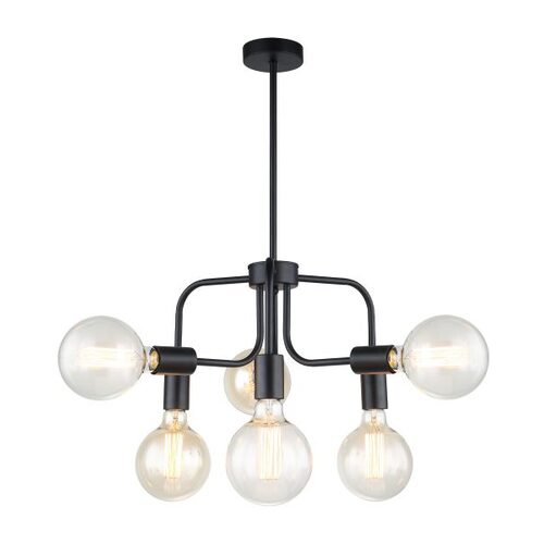 PENDANT ES x 6 Matt Blk w/6 arms OD420mm