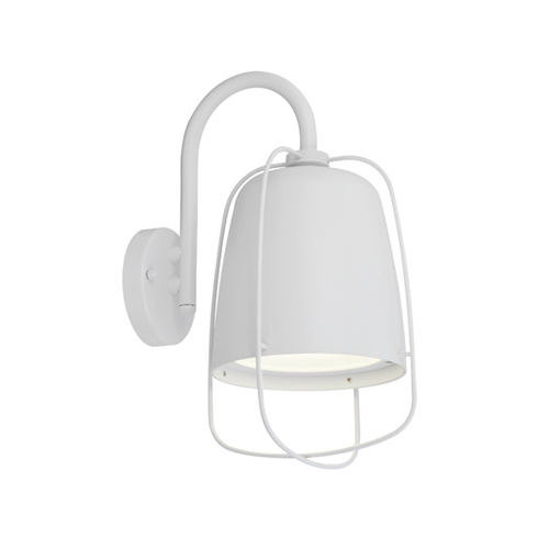 WALL S/M ES ELLIPSE Matt Wh IP44 w/cage
