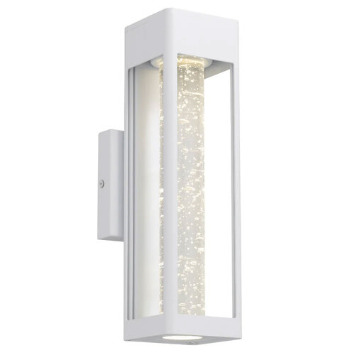 HOLLIS 35 EXTERIOR WALL LIGHT 10wLED 3000K L120 P120 H350 IP43 WHITE SAND/ SEED GLASS