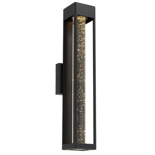 HOLLIS 55 EXTERIOR WALL LIGHT 10wLED 3000K L120 P120 H550 IP43 BLACK SAND/ SEED GLASS