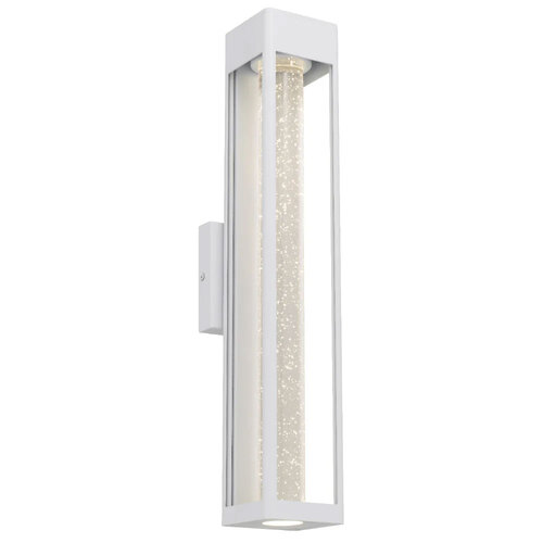 HOLLIS 55 EXTERIOR WALL LIGHT 10wLED 3000K L120 P120 H550 IP43 WHITE SAND/ SEED GLASS